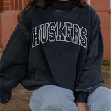 Nebraska Huskers Polka Dot Puff Mock Neck