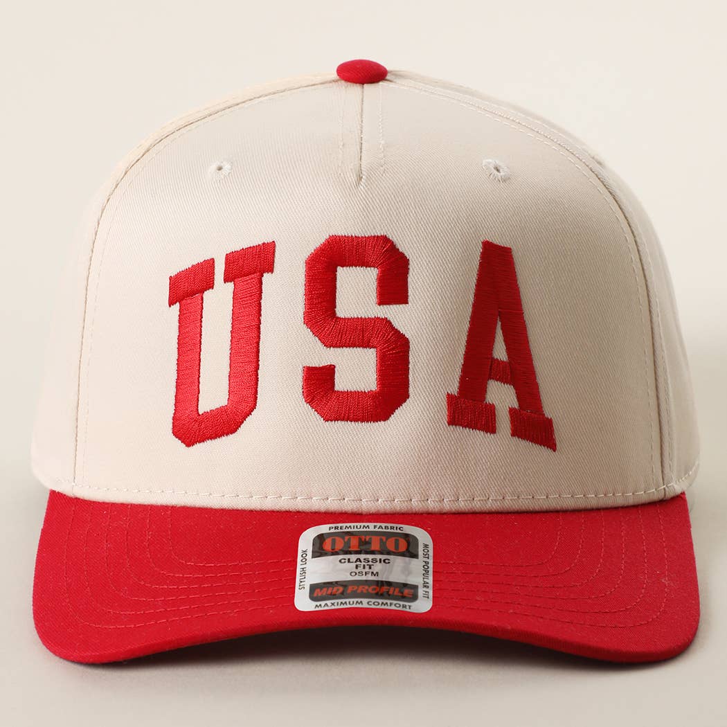 USA Embroidered OTTO Mid Profile Trucker Cap - Ana Patricia Boutique