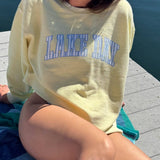 Lake Day Corded Crew- Yellow