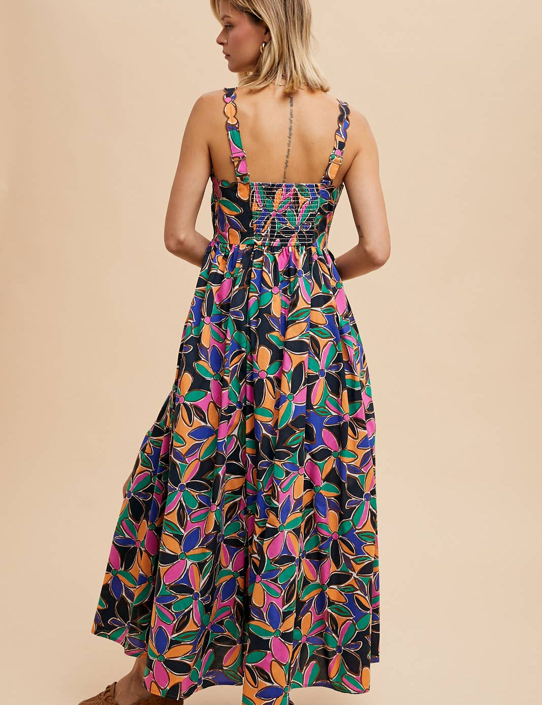 Bright Floral Print Maxi Dress - Ana Patricia Boutique