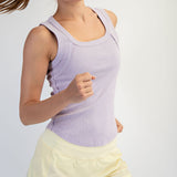 Mineral Wash Ribbed Tank: Lavender - Ana Patricia Boutique