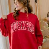Huskers Polka Dot Mock Neck Sweatshirt