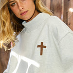 JESUS SAVES Reversible Mock Sweatshirt - Ana Patricia Boutique