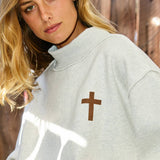 JESUS SAVES Reversible Mock Sweatshirt - Ana Patricia Boutique