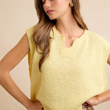 Textured Nub Sleeveless Top- Yellow