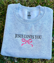 Jesus Loves You Embroidered Sweatshirt