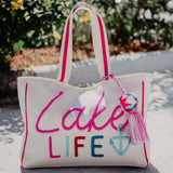 Lake Life Tote Bag: Beige Canvas / OS - Ana Patricia Boutique