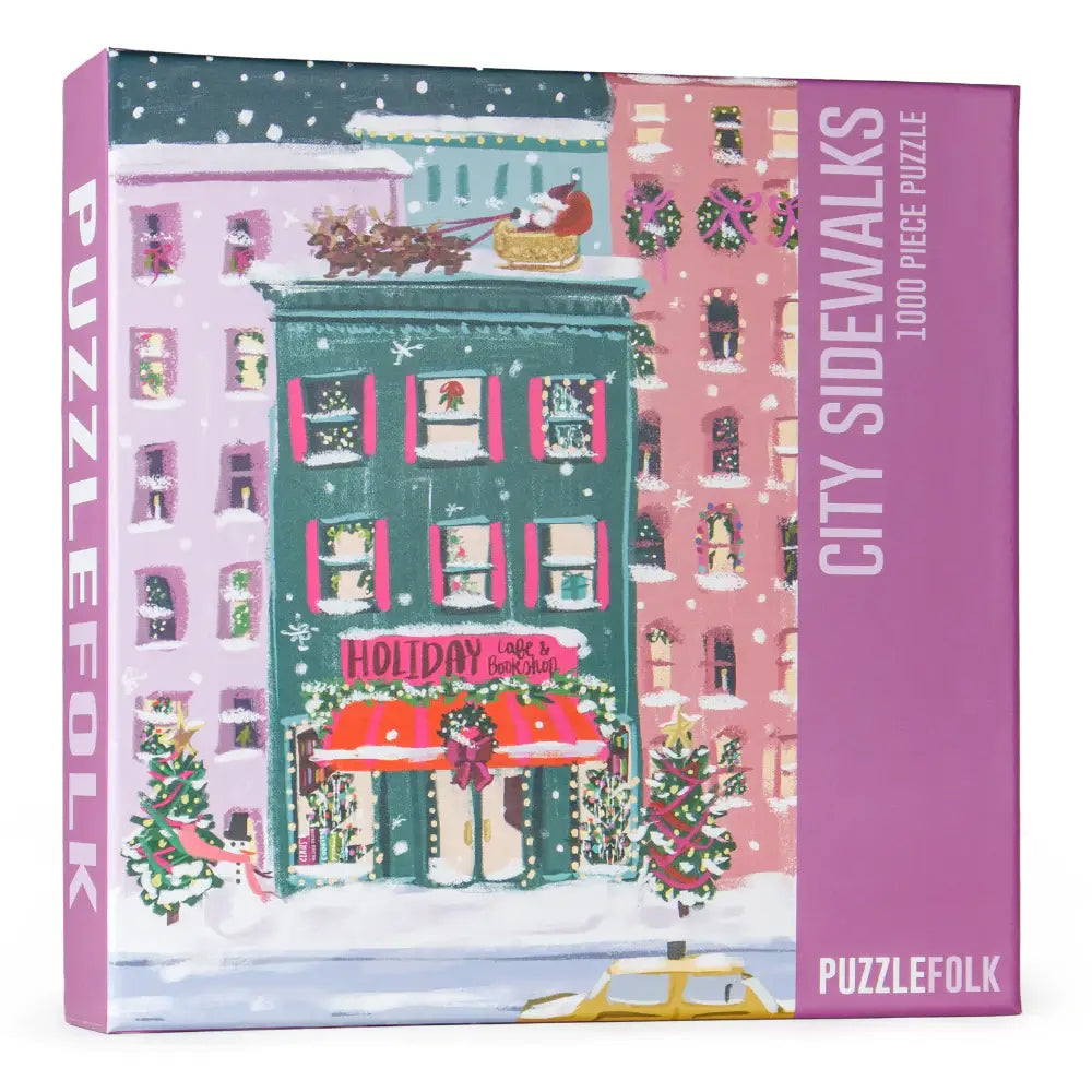 City Sidewalks 1000 Piece Holiday Christmas Puzzle - Ana Patricia Boutique