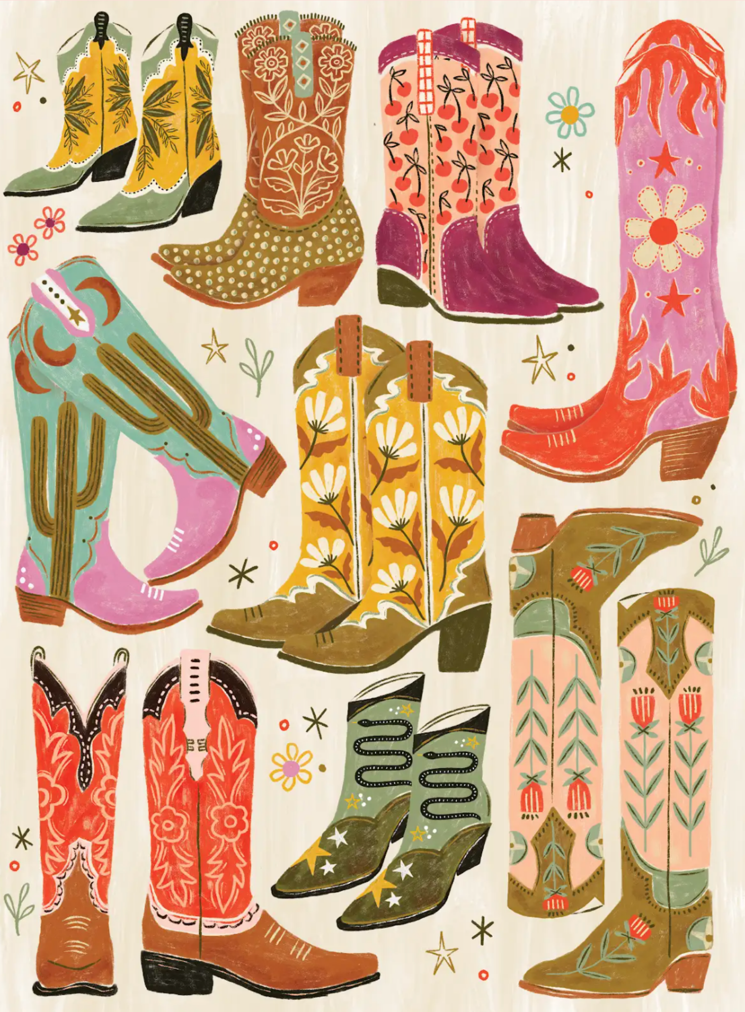 Boot Scootin' Boogie! 1000 Piece Western Cowboy Boot Puzzle - Ana Patricia Boutique