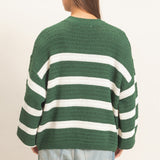 Striped Oversized Sweater- Green
