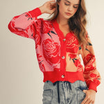 Rose Scalloped Edge Cardigan - Ana Patricia Boutique