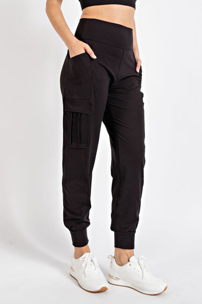 Side Pocket Joggers- Black