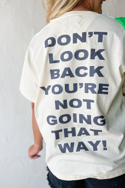 Don't Look Back Graphic Tee - Cream