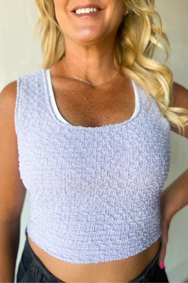 After Hours Textured Tank Top - Lavender