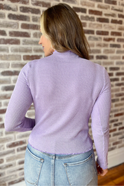 All to Myself Ruffled High Neck Top - Lavender
