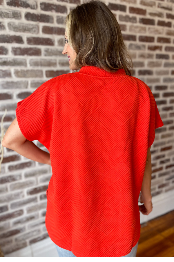The Other Side Textured Top - Orange