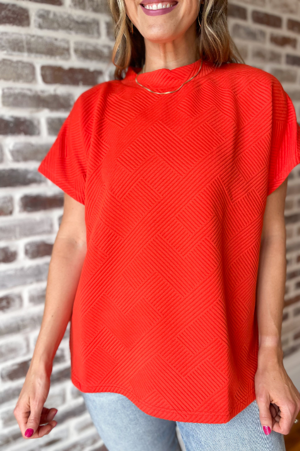 The Other Side Textured Top - Orange