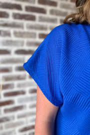 The Other Side Textured Top - Royal Blue