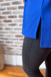 The Other Side Textured Top - Royal Blue