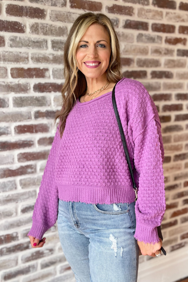 The Story of Us Knit Sweater - Purple