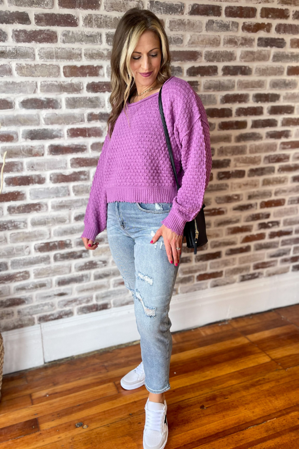 The Story of Us Knit Sweater - Purple