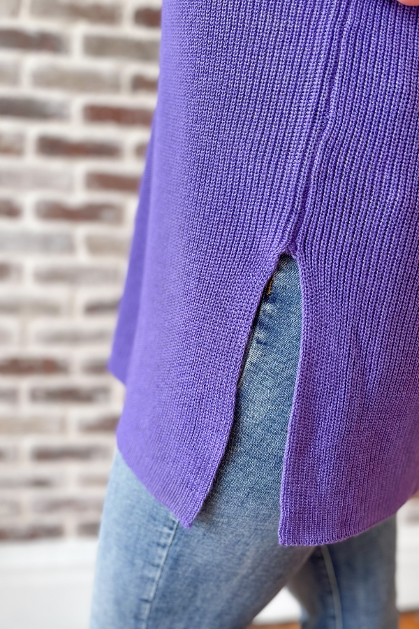 Little Too Much Knit Sweater Vest - Purple