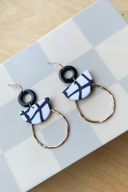 The Ladonna Clay Earrings-Blk/White