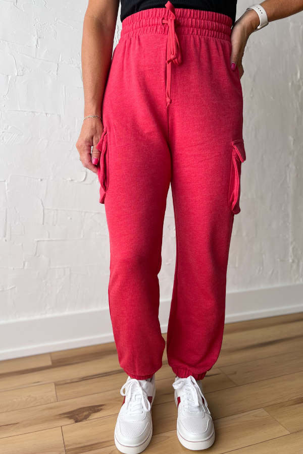 Laid Back Jogger Pants - Red
