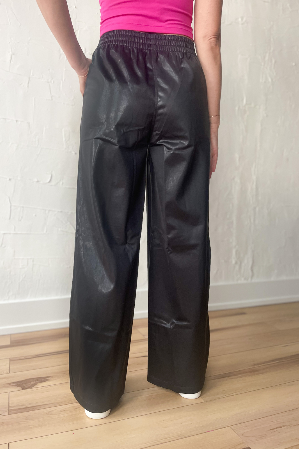 The Lucky One Faux Leather Pants - Black
