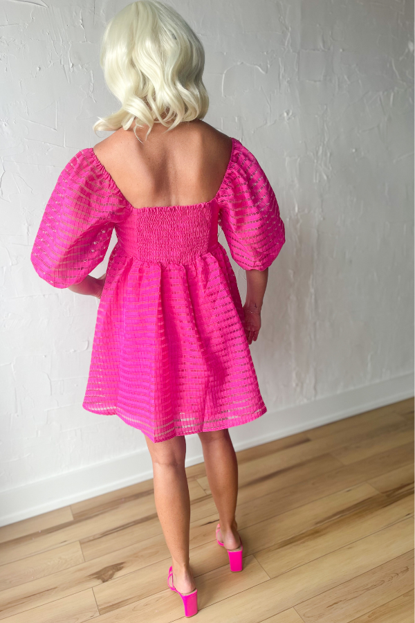 In Your Dreams Babydoll Dress - Fuchsia