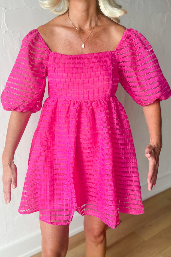 In Your Dreams Babydoll Dress - Fuchsia