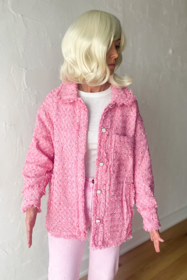 See The Sparkle Tweed Jacket - Pink