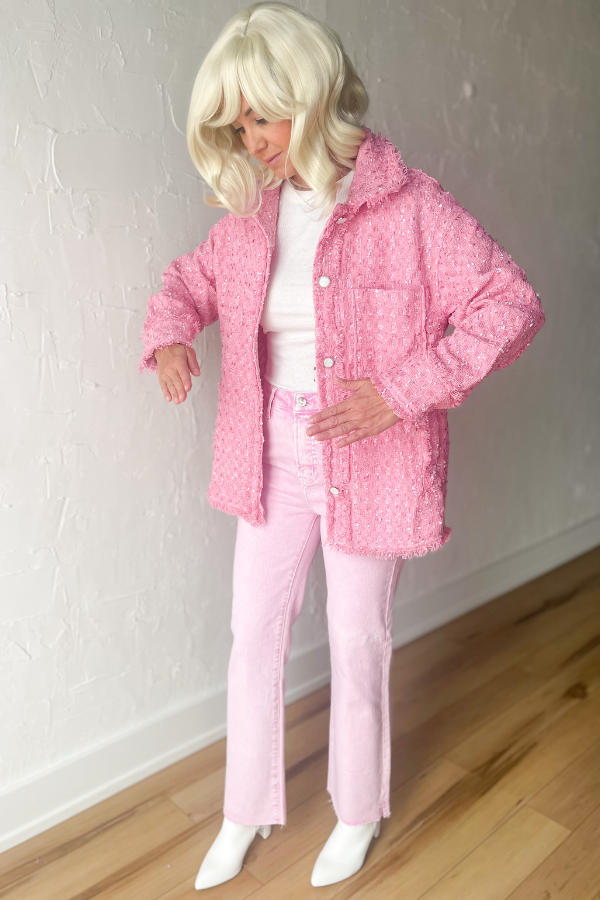 See The Sparkle Tweed Jacket - Pink