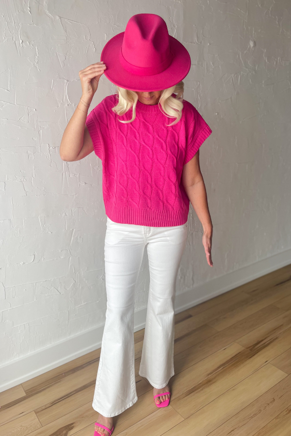 In My Groove Knitted Sweater Top - Pink