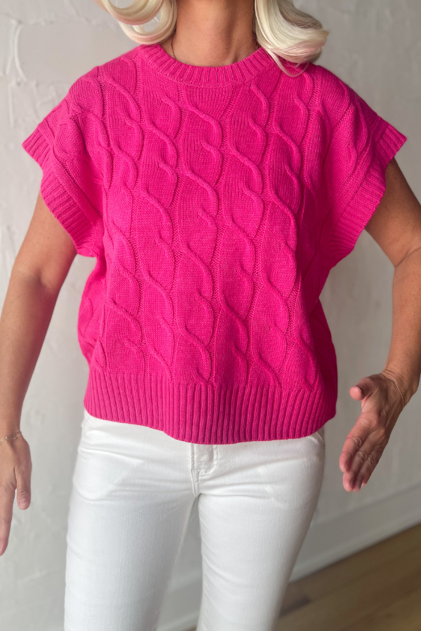 In My Groove Knitted Sweater Top - Pink