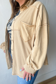 Ready or Not Button Up Jacket -Oat