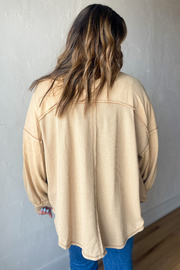 Ready or Not Button Up Jacket -Oat
