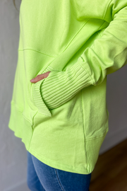So About That Henley Hoodie -Lime