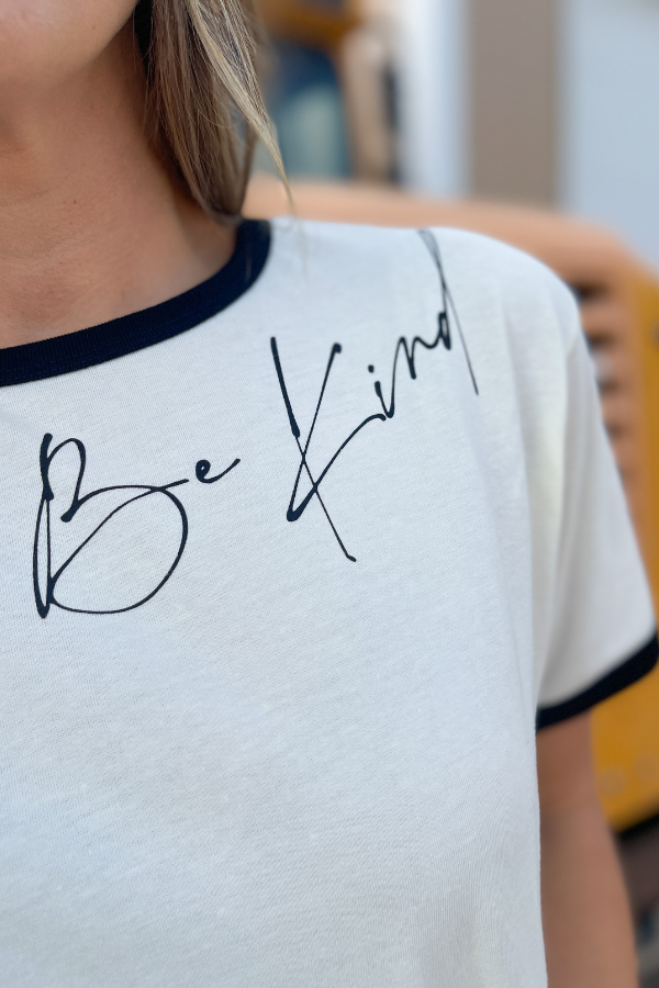 Be Kind Sporty Graphic Tee - Natural/Black