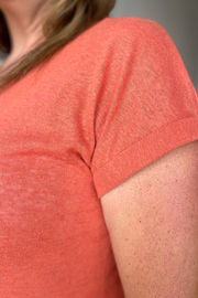 For The Long Haul  V-Neck Tee - Burnt Orange
