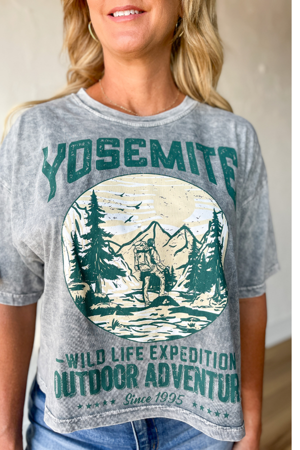 Yosemite Graphic Tee-Gray
