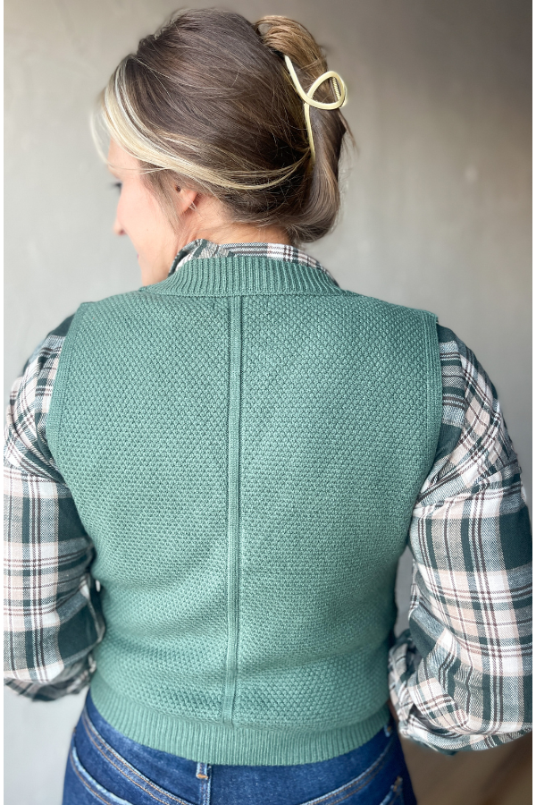 Back To It Sweater Vest - Spruce