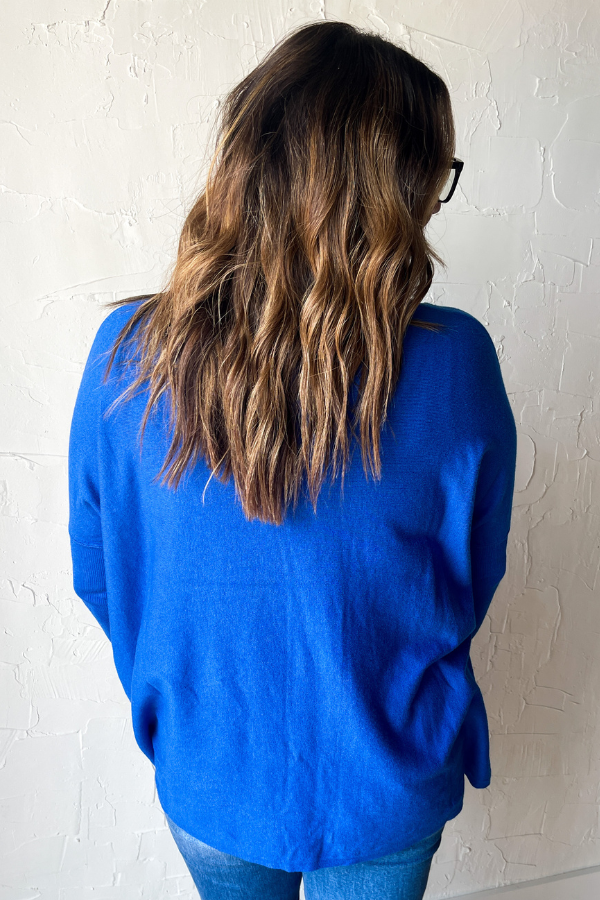 Make It Easy Long Sleeve Top- Classic Blue