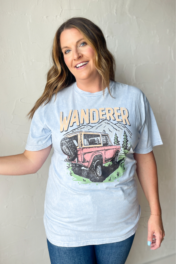 Wanderer Graphic Tee - Baby Blue
