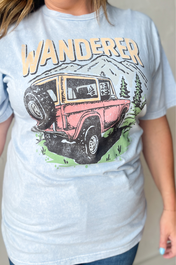 Wanderer Graphic Tee - Baby Blue