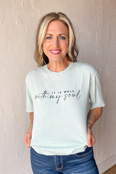 It Is Well With My Soul Graphic Tee - Teal