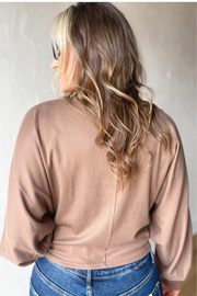 Anywhere with you Knit Top -Mocha