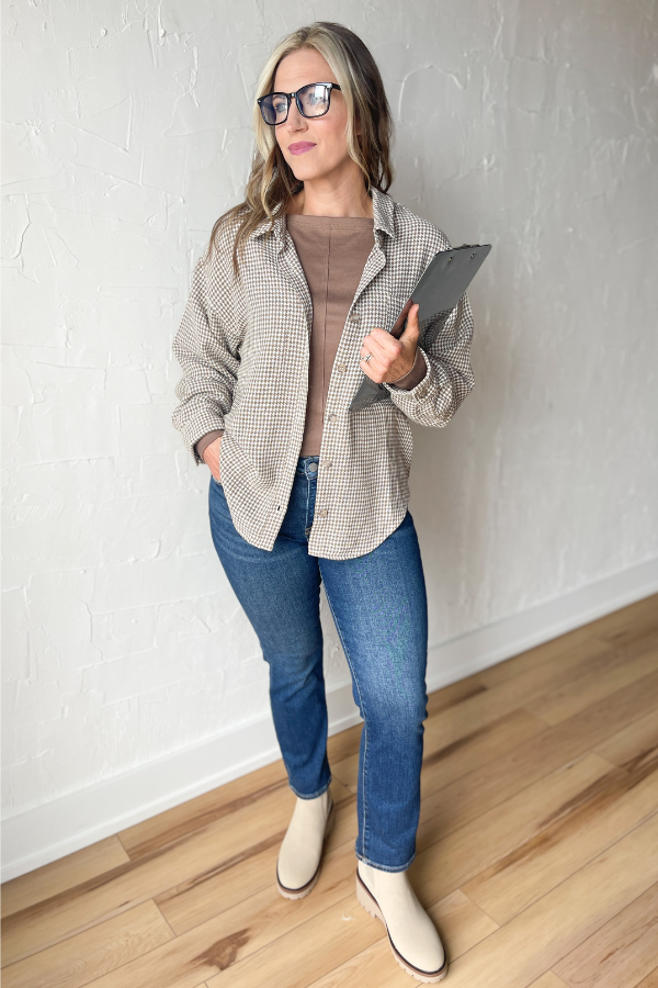Take on the Day Shacket -Taupe