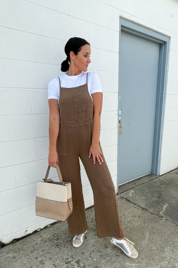 Chill Vibes Jumpsuit- Brown