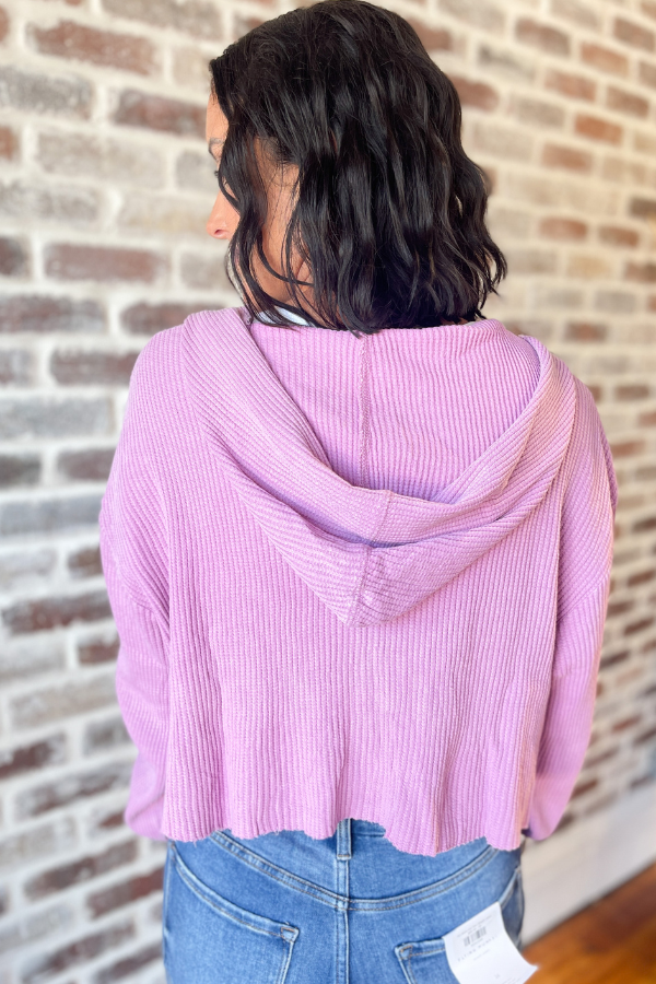 Trend Alert Crop Zip Up- Pink